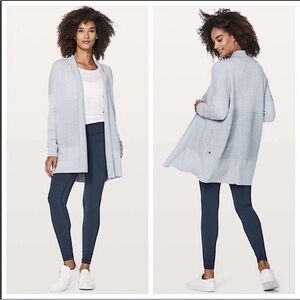 Lululemon Light Blue Open Front Cardigan Sit in Lotus Wrap One Size